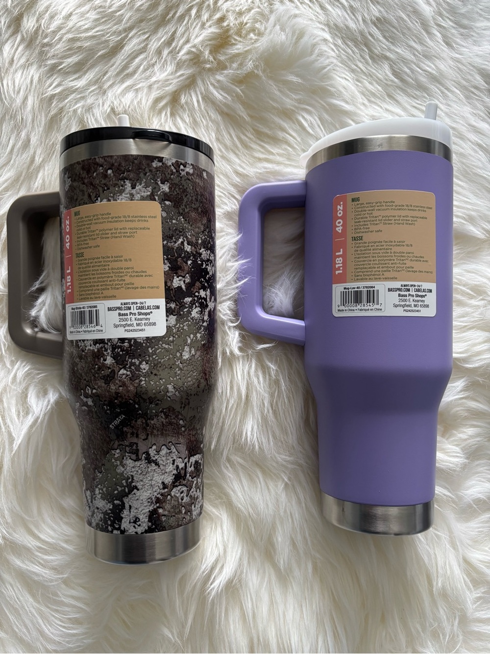 40 oz Insulated Travel Tumblers - Purple & Camo Set